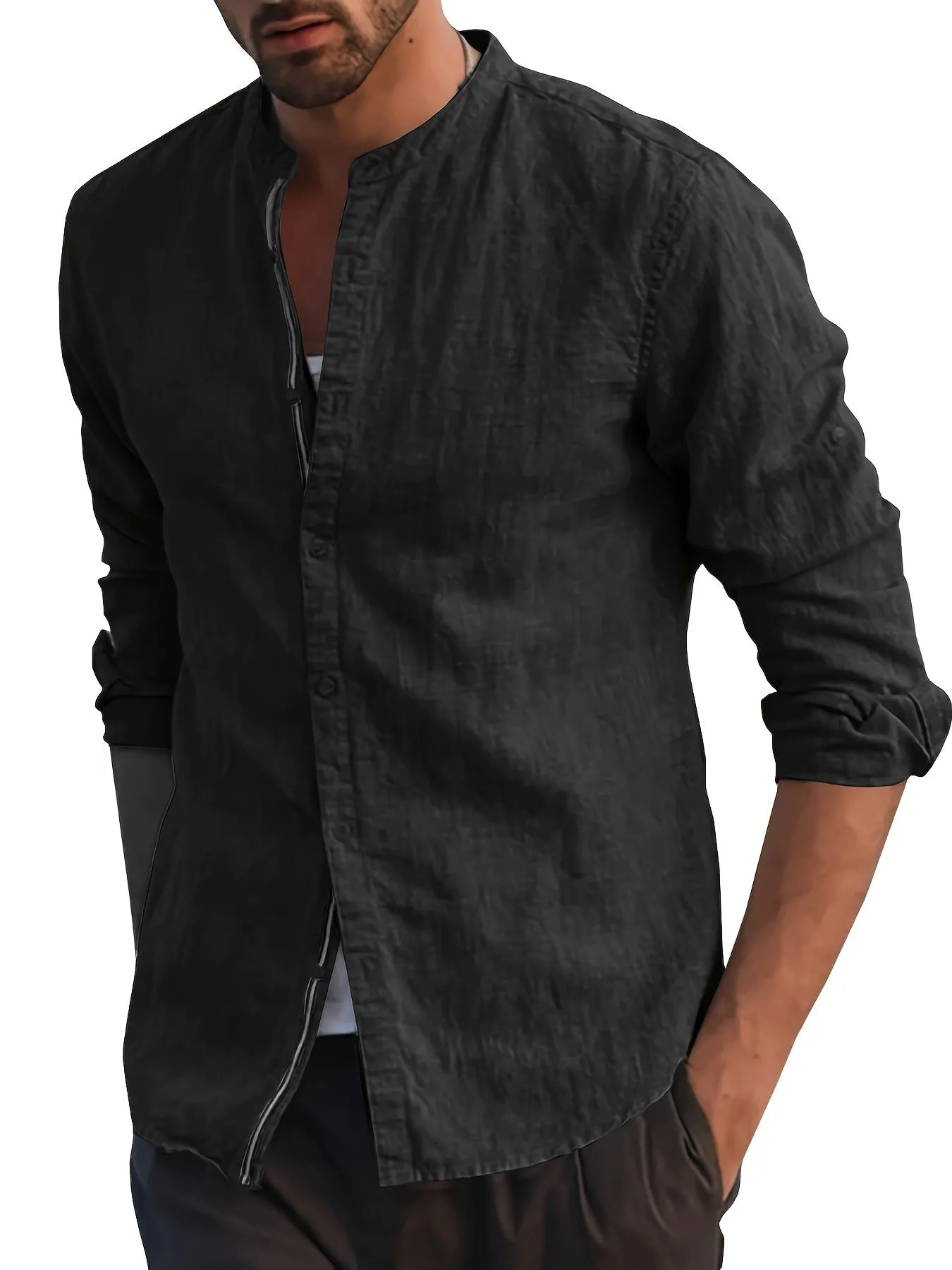 ADARIS | Solid Casual Long-Sleeve Shirt