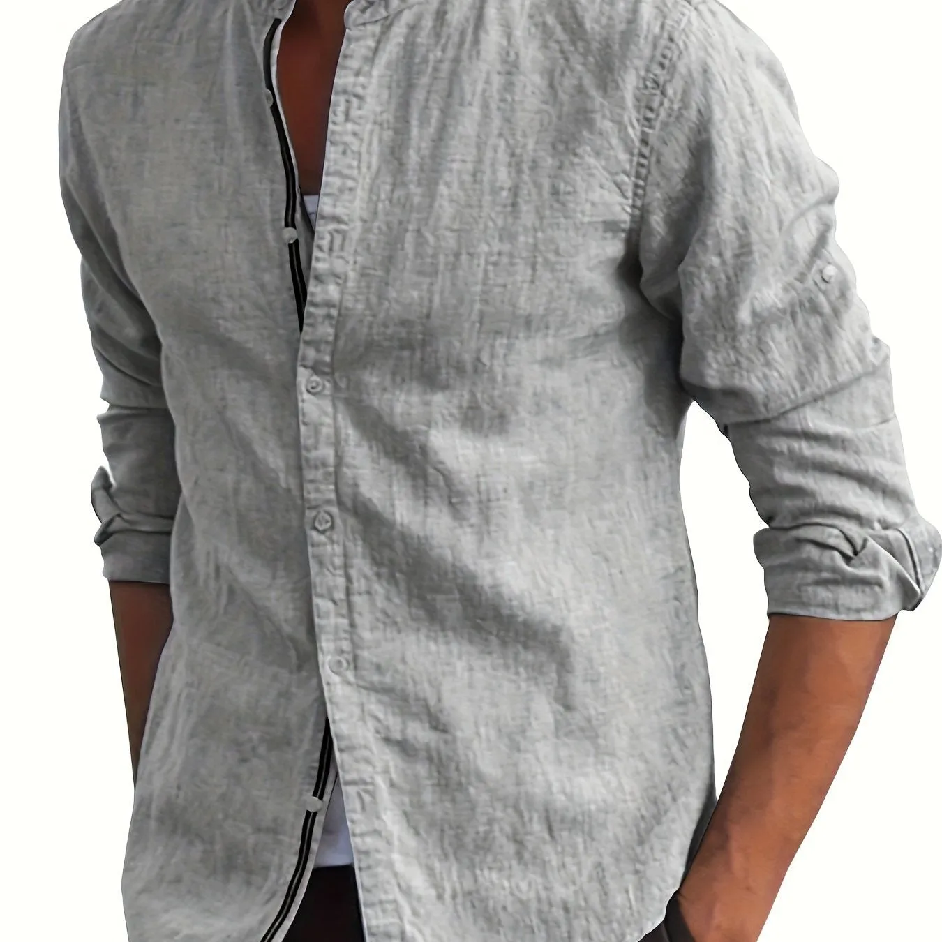 ADARIS | Solid Casual Long-Sleeve Shirt