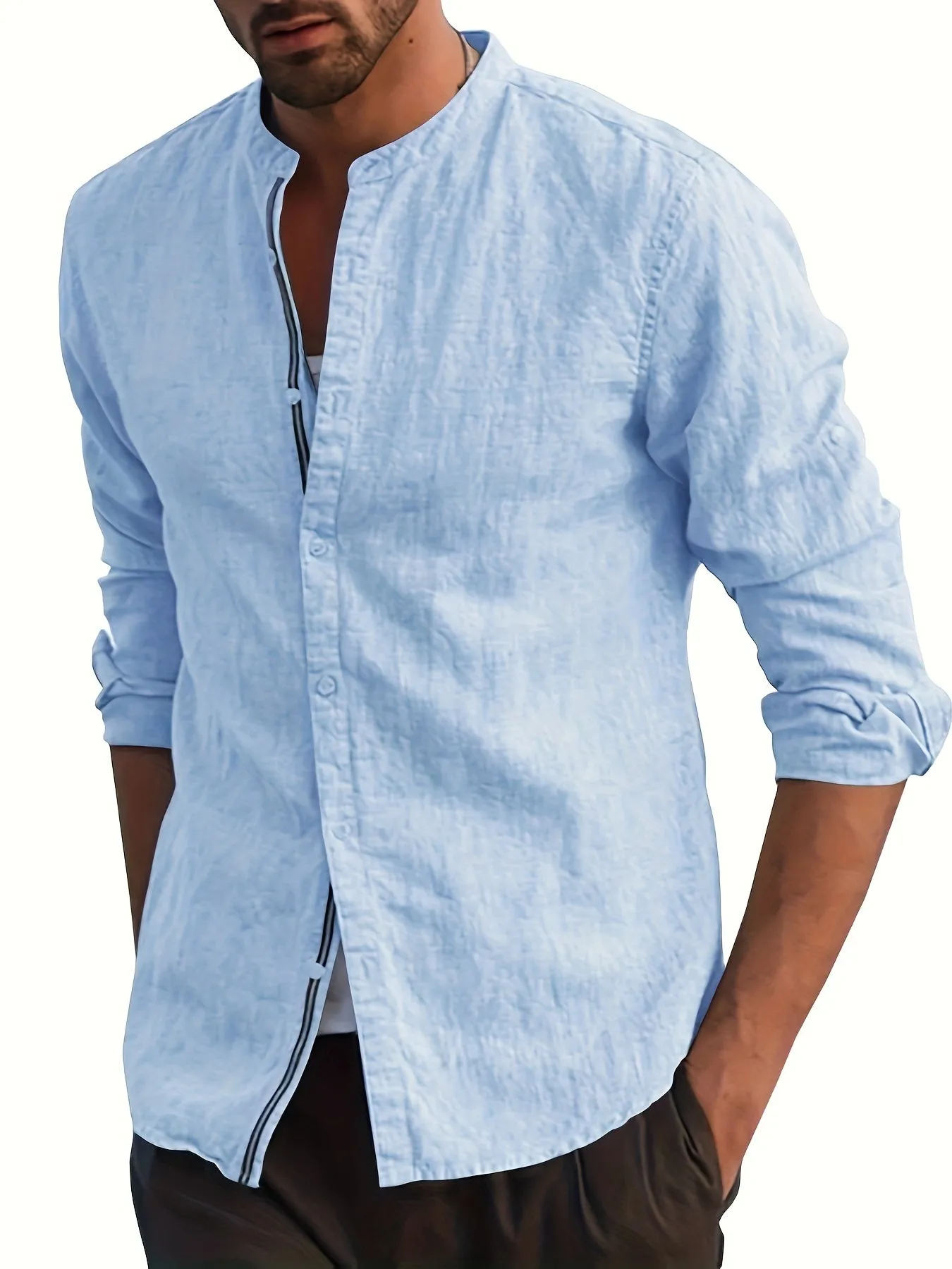 ADARIS | Solid Casual Long-Sleeve Shirt