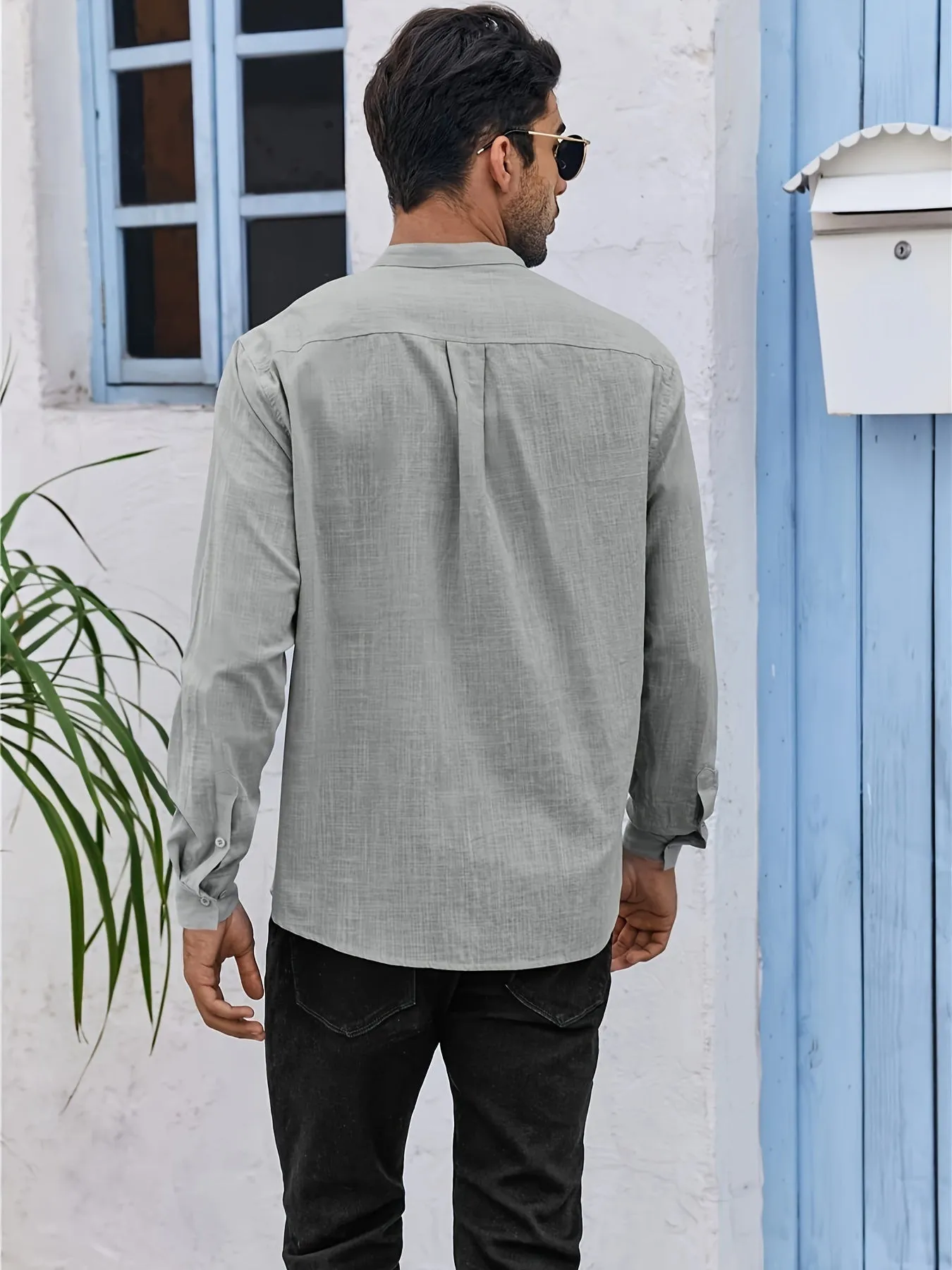 ADARIS | Solid Casual Long-Sleeve Shirt