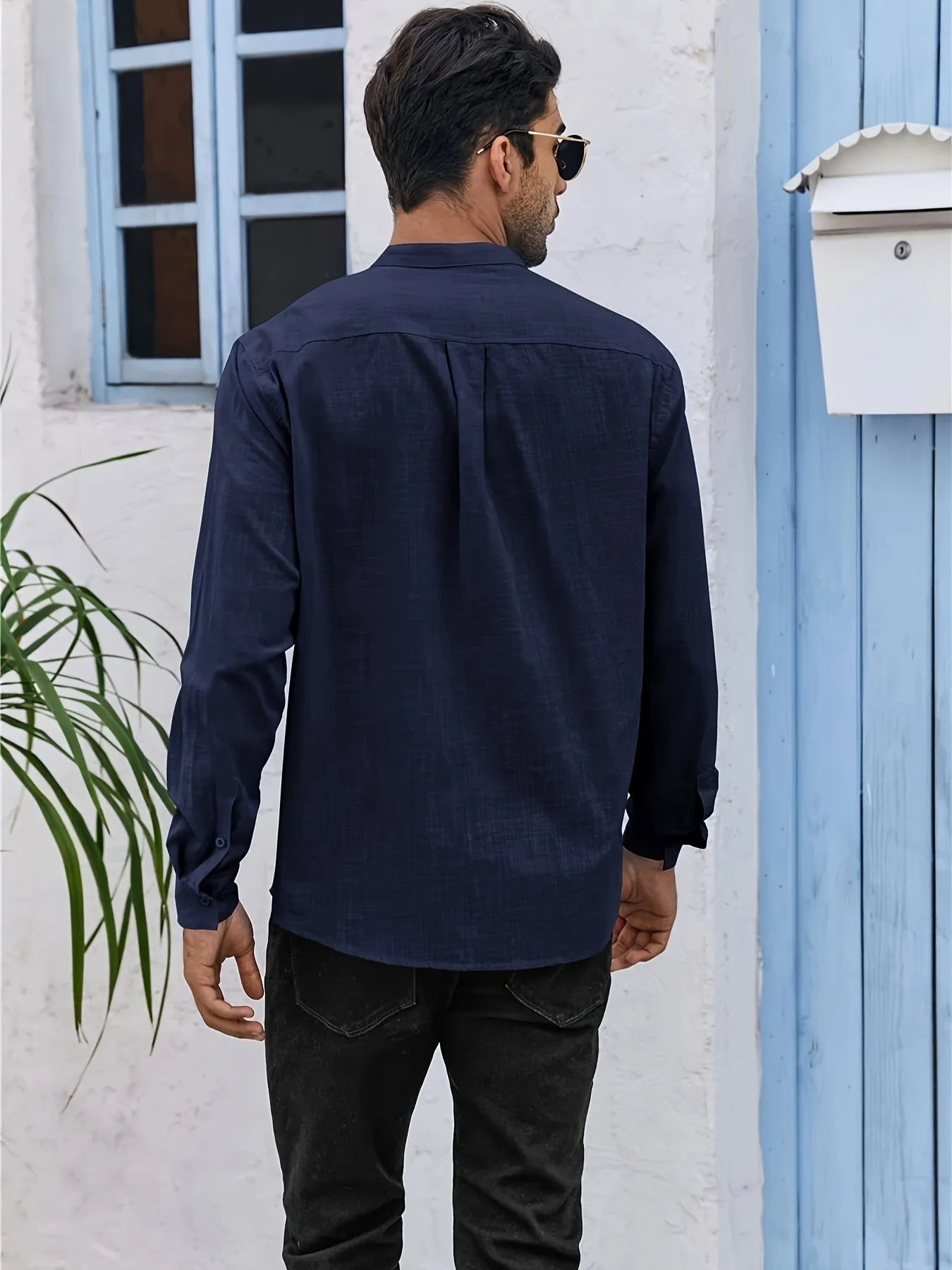 ADARIS | Solid Casual Long-Sleeve Shirt