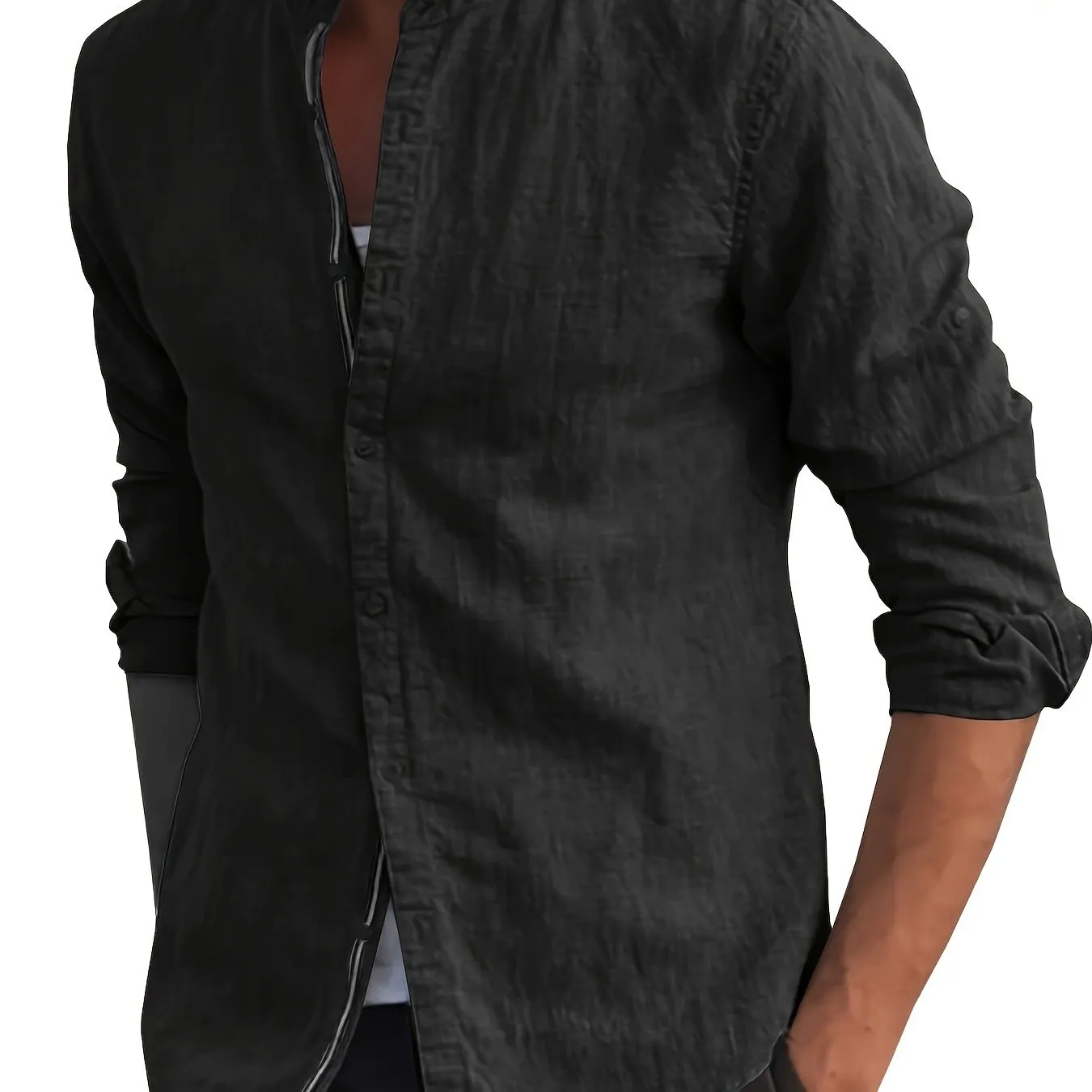 ADARIS | Solid Casual Long-Sleeve Shirt