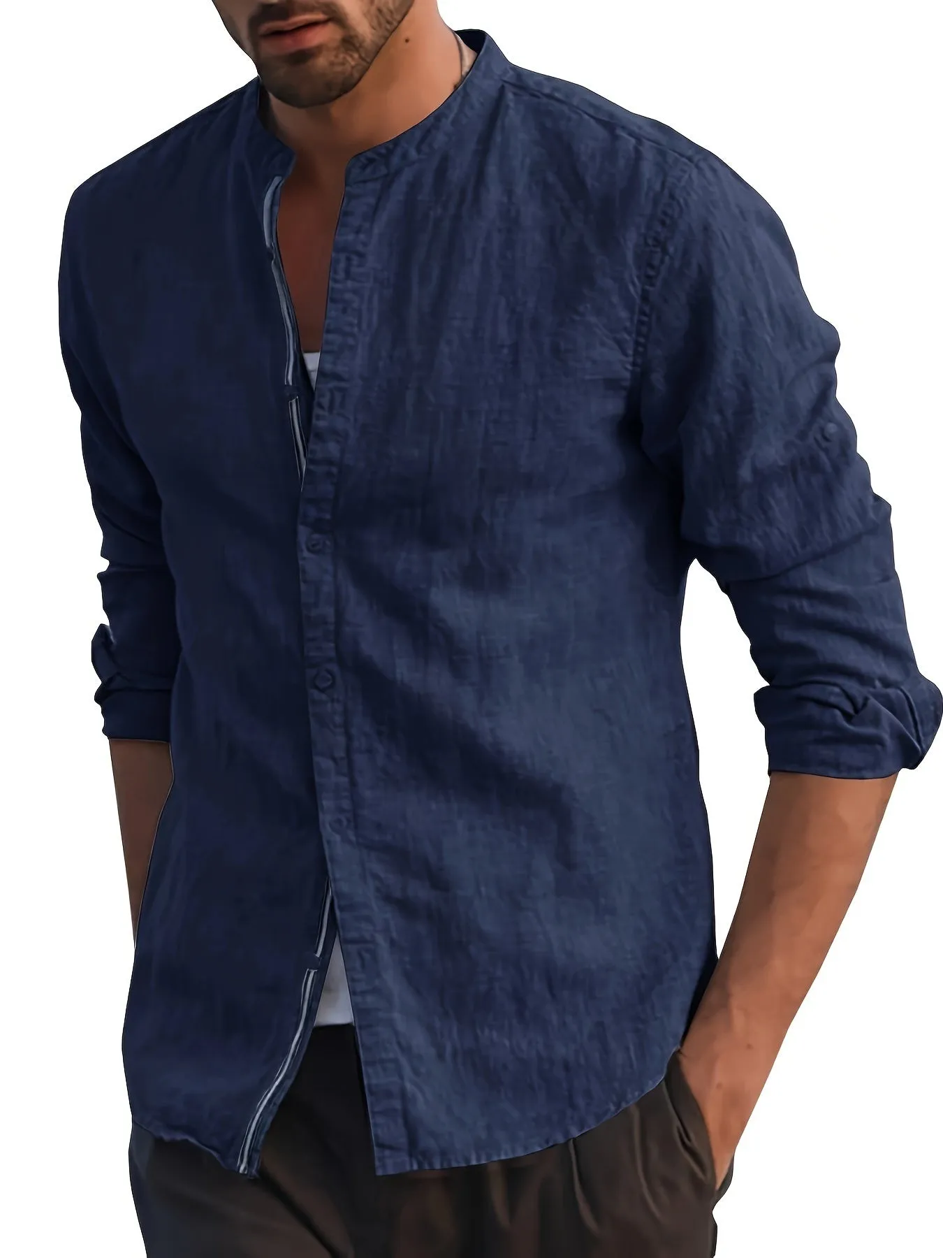 ADARIS | Solid Casual Long-Sleeve Shirt