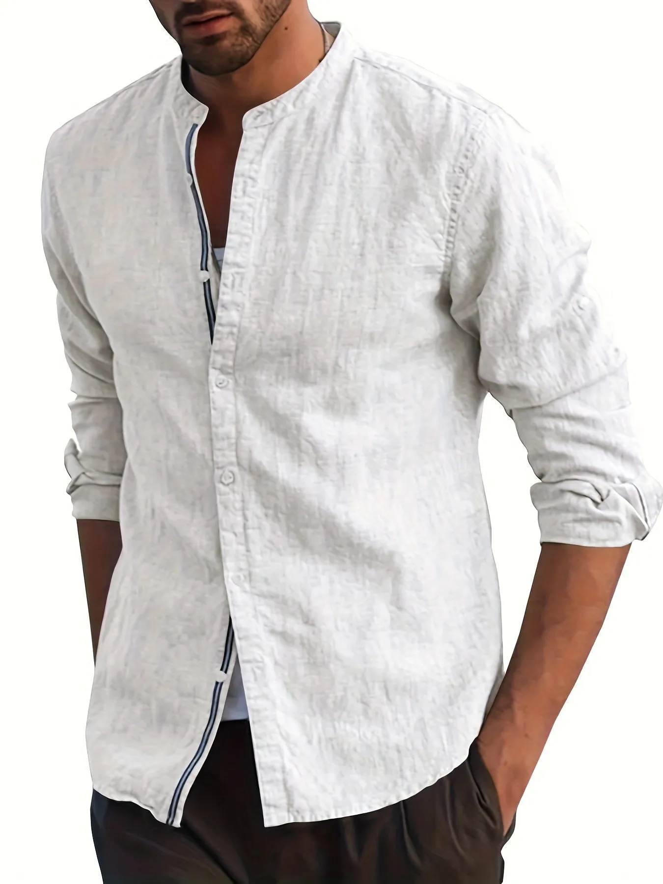 ADARIS | Solid Casual Long-Sleeve Shirt