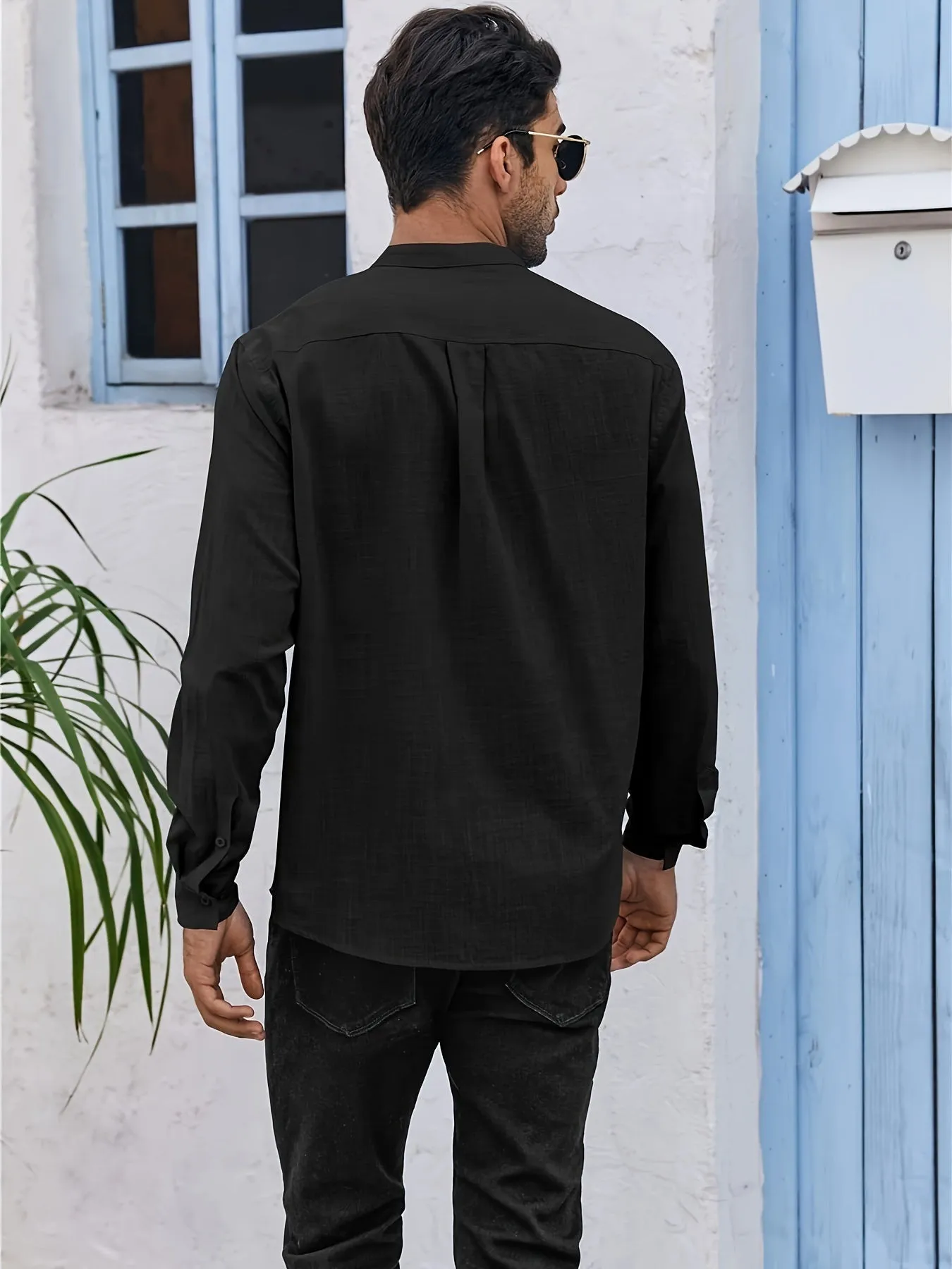 ADARIS | Solid Casual Long-Sleeve Shirt