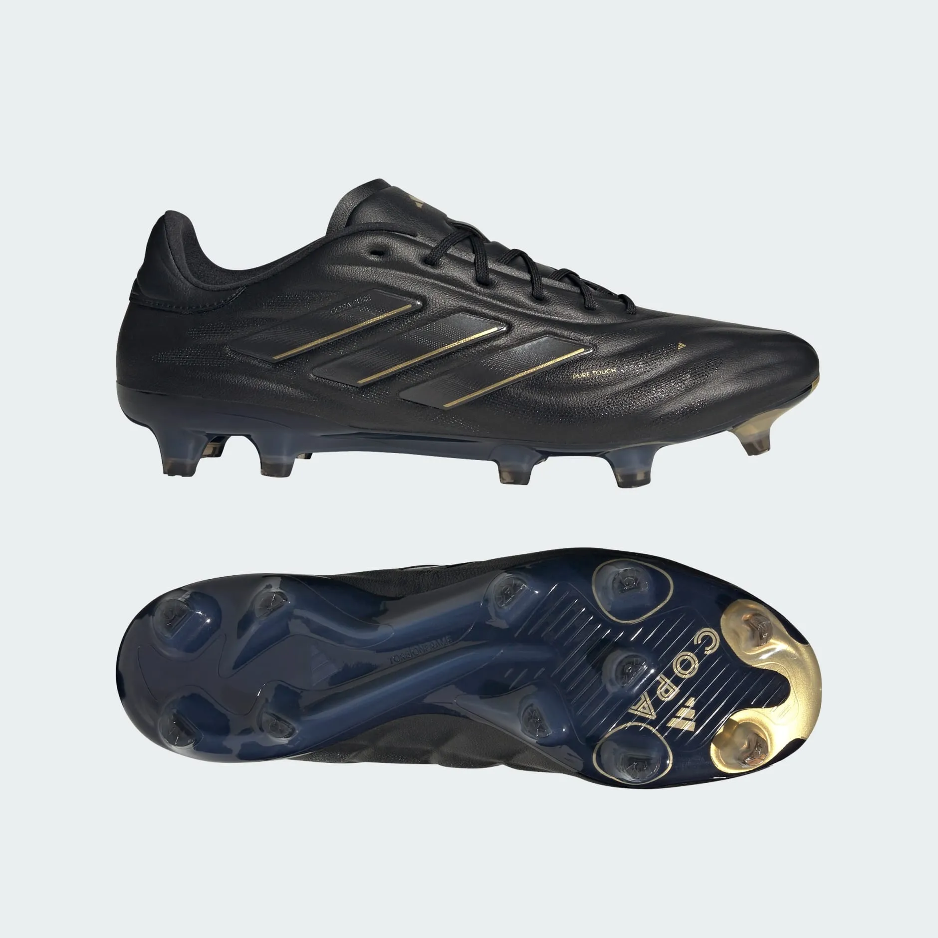 adidas Copa Pure 2 Elite Firm Ground Soccer Shoes | Core Black-Carbon-Gold Metallic | Men's
