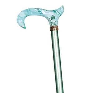 ADJUSTABLE CANES - Satin Green Ribbon Acrylic