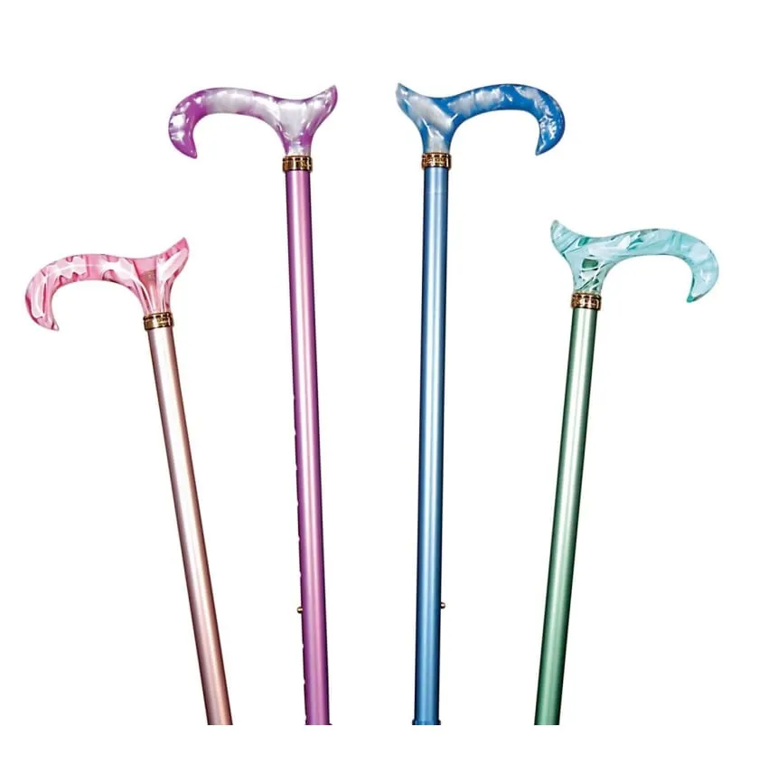 ADJUSTABLE CANES - Satin Green Ribbon Acrylic