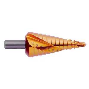 Alpha 9STSFM6-36 6-36mm M2 HSS Spiral Flute Step Drill Bit