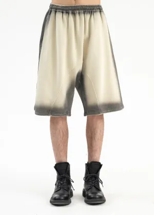 BEIGE SPRAY SOUFFLE SWEAT SHORTS