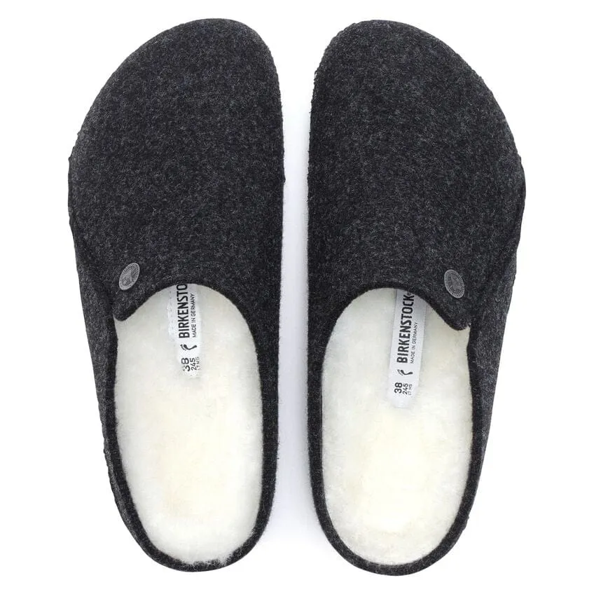 Birkenstock Zermatt Shearling Wool Slippers- Anthracite