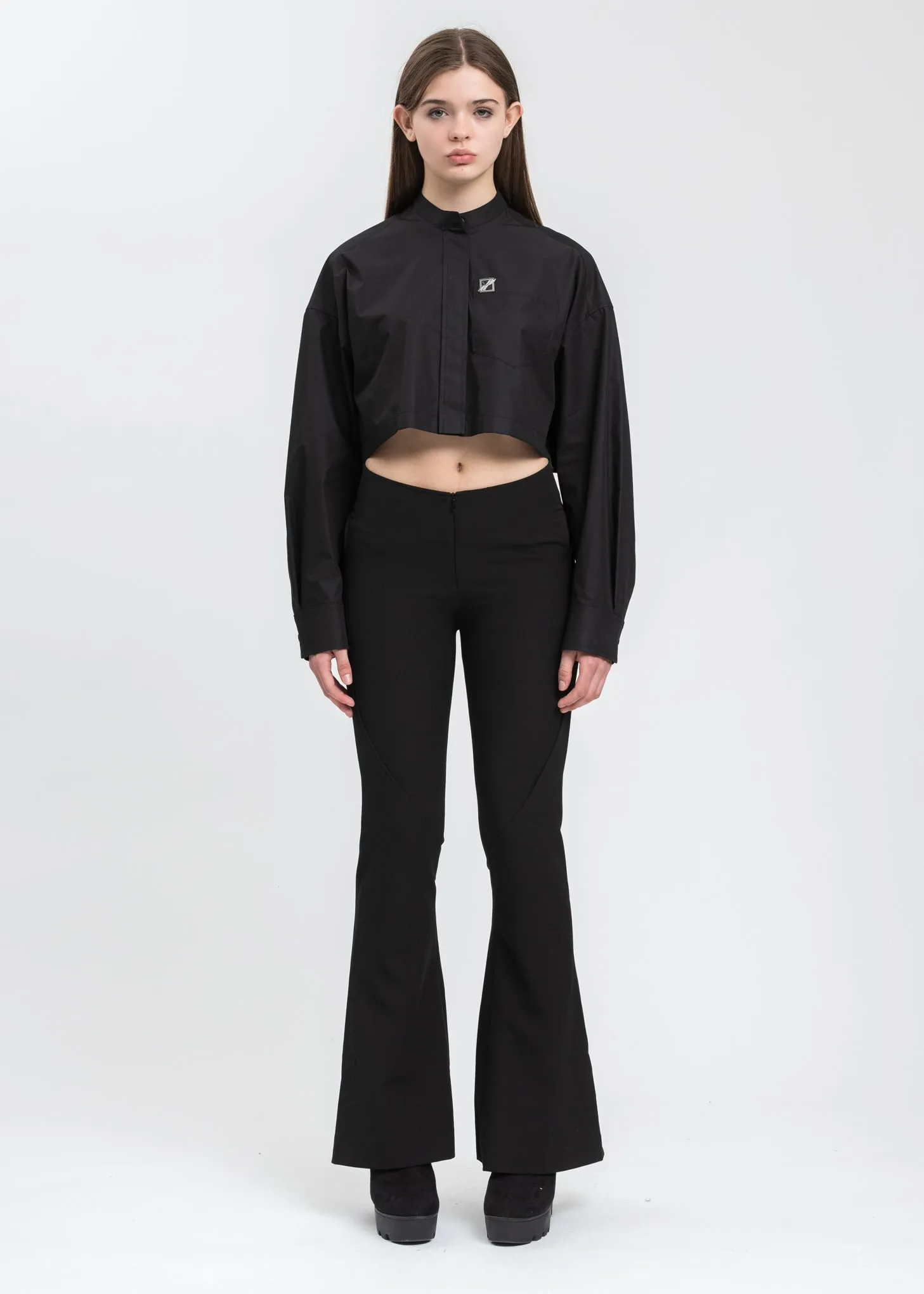 Black Band Collar Shirt