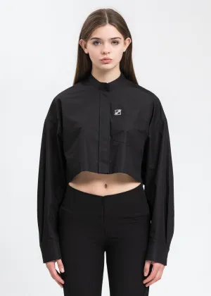 Black Band Collar Shirt
