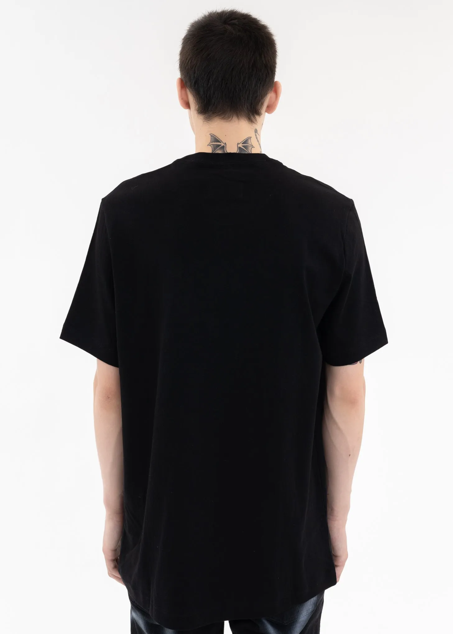 Black “HAND-EMBROIDERY” PHOTO STITCH T-SHIRT
