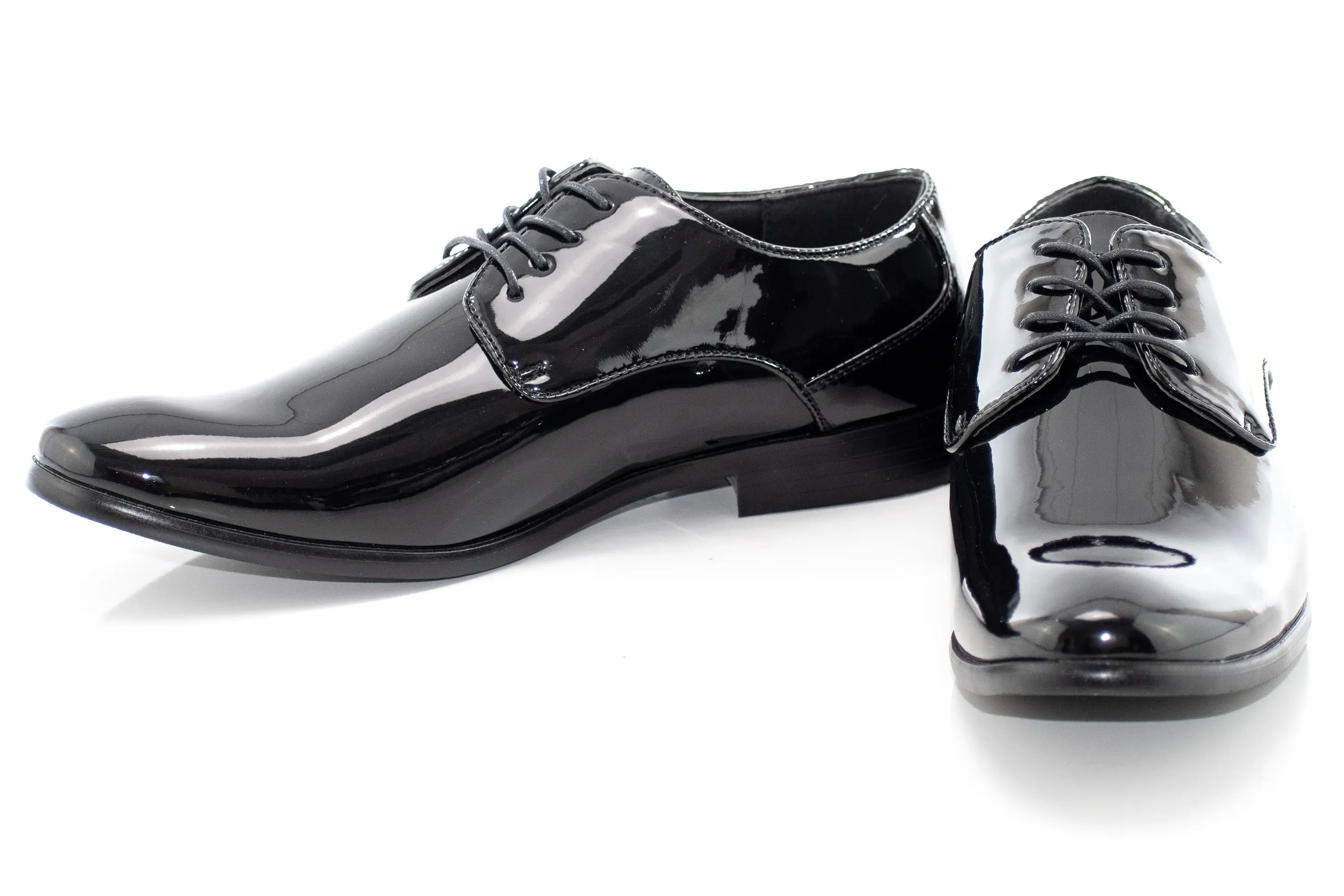 Black Modern Patent Leather Derby Shoe