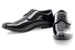 Black Modern Patent Leather Derby Shoe