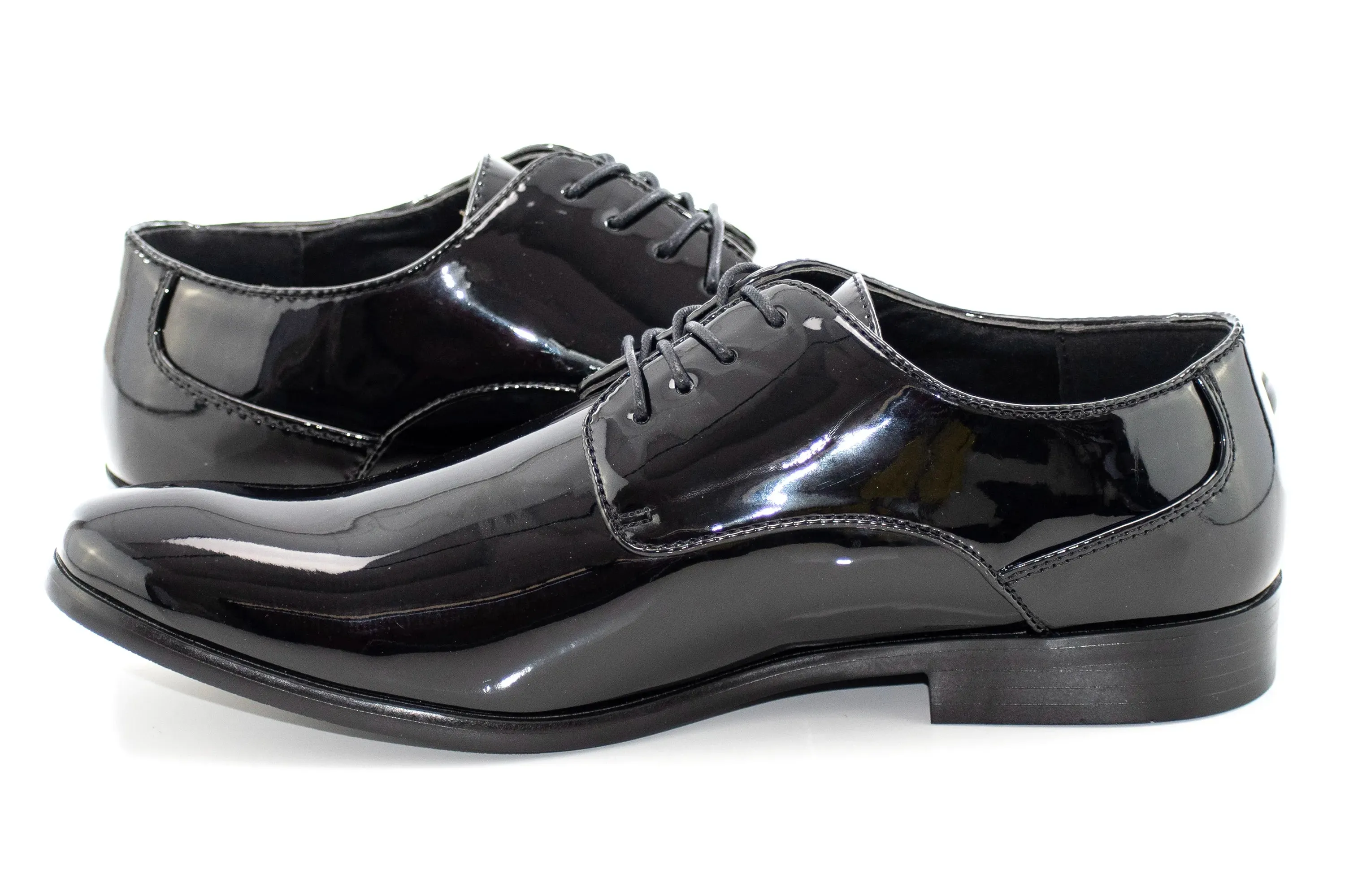Black Modern Patent Leather Derby Shoe