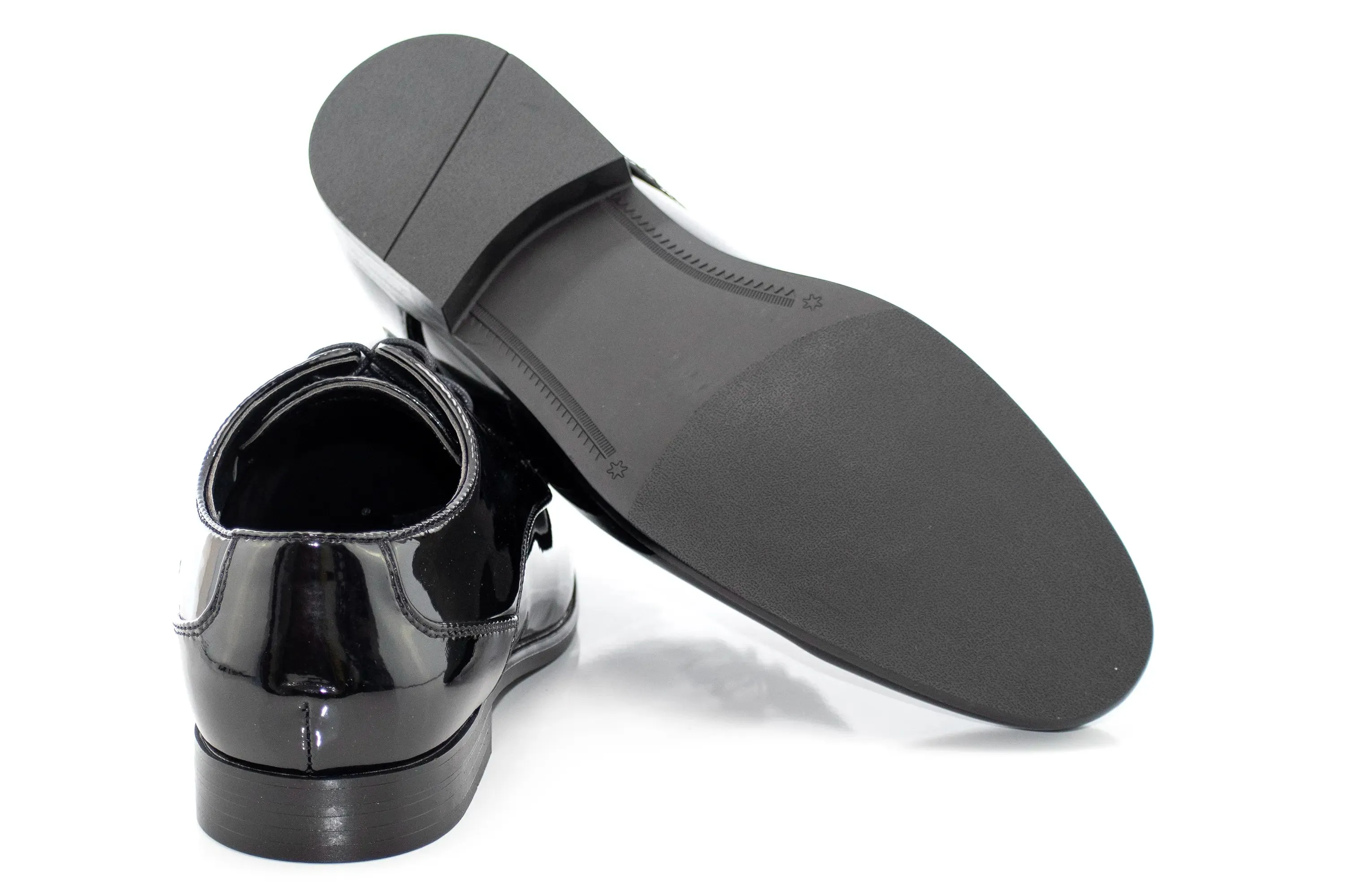 Black Modern Patent Leather Derby Shoe