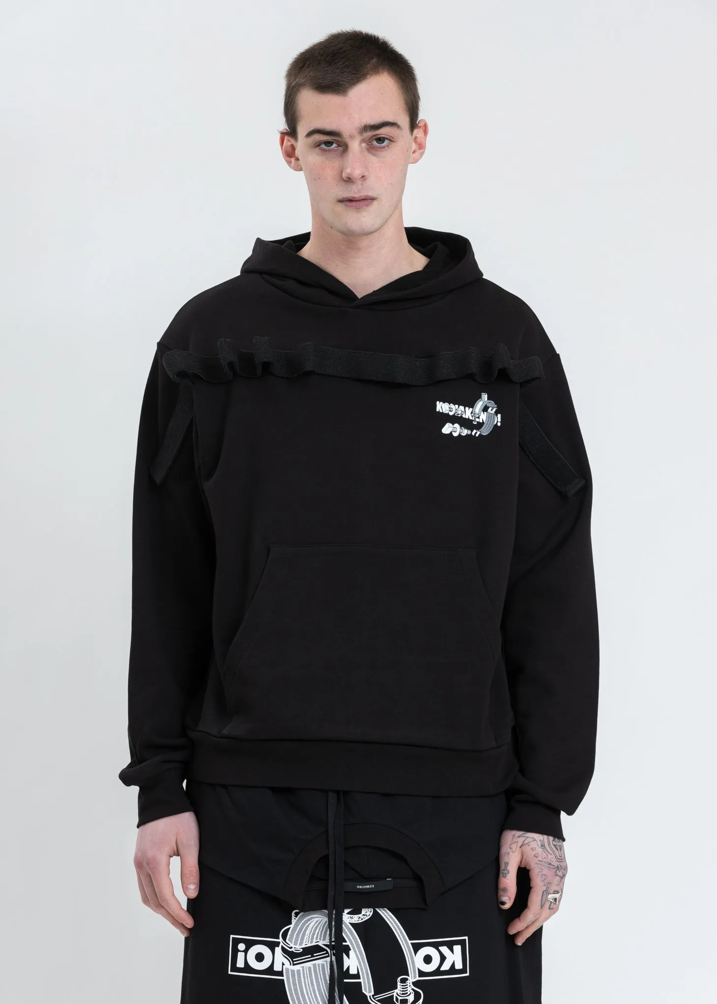 Black Space Ratio Hoodie