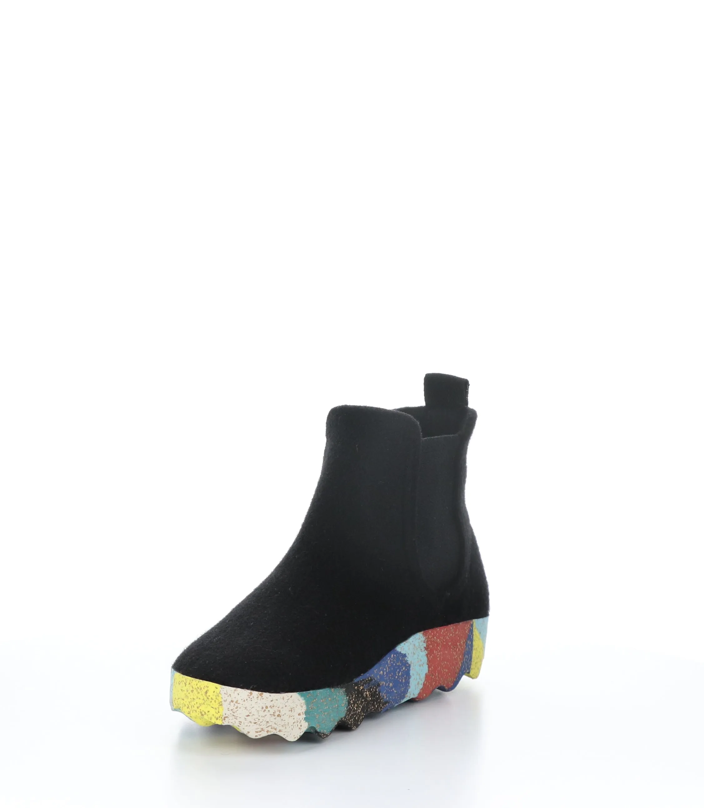 CAIA084ASP Black/Multi Round Toe Boots|CAIA084ASP Bottes �� Bout Rond in Noir