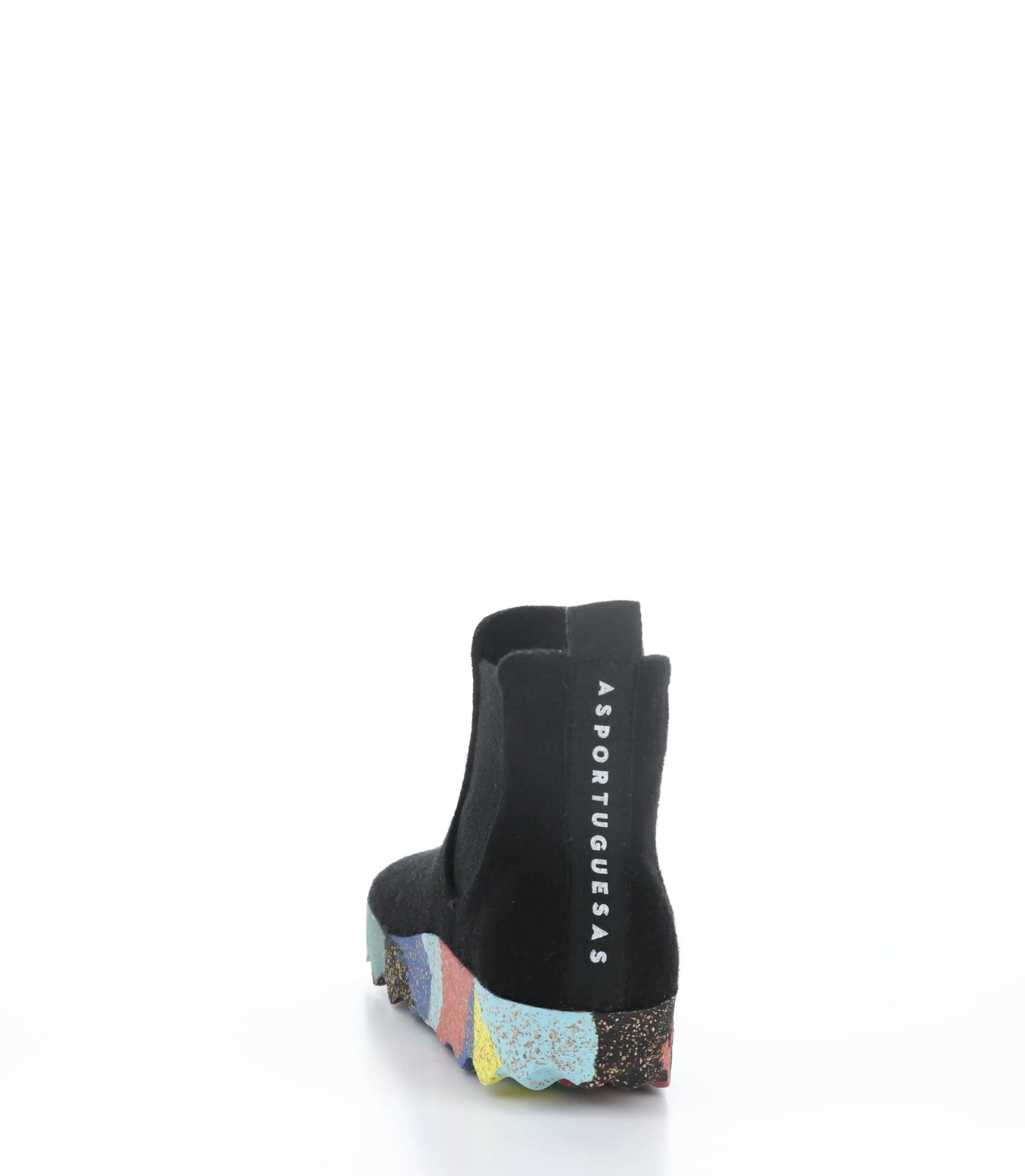 CAIA084ASP Black/Multi Round Toe Boots|CAIA084ASP Bottes �� Bout Rond in Noir