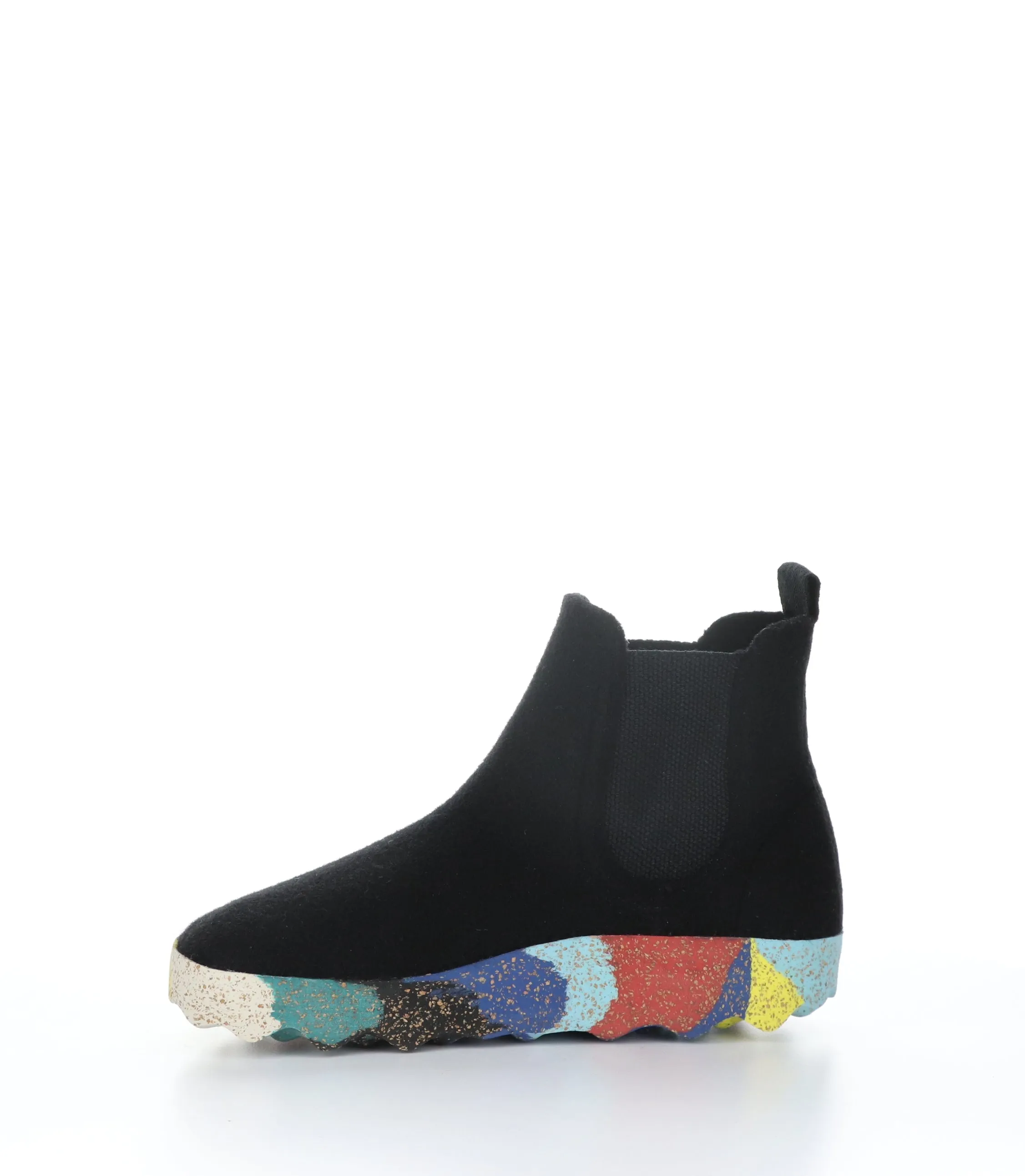CAIA084ASP Black/Multi Round Toe Boots|CAIA084ASP Bottes �� Bout Rond in Noir