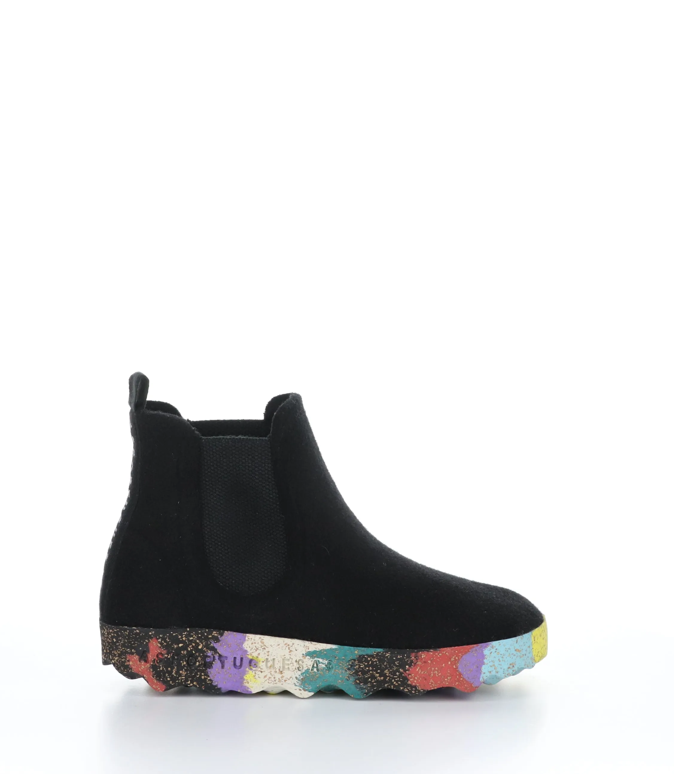 CAIA084ASP Black/Multi Round Toe Boots|CAIA084ASP Bottes �� Bout Rond in Noir