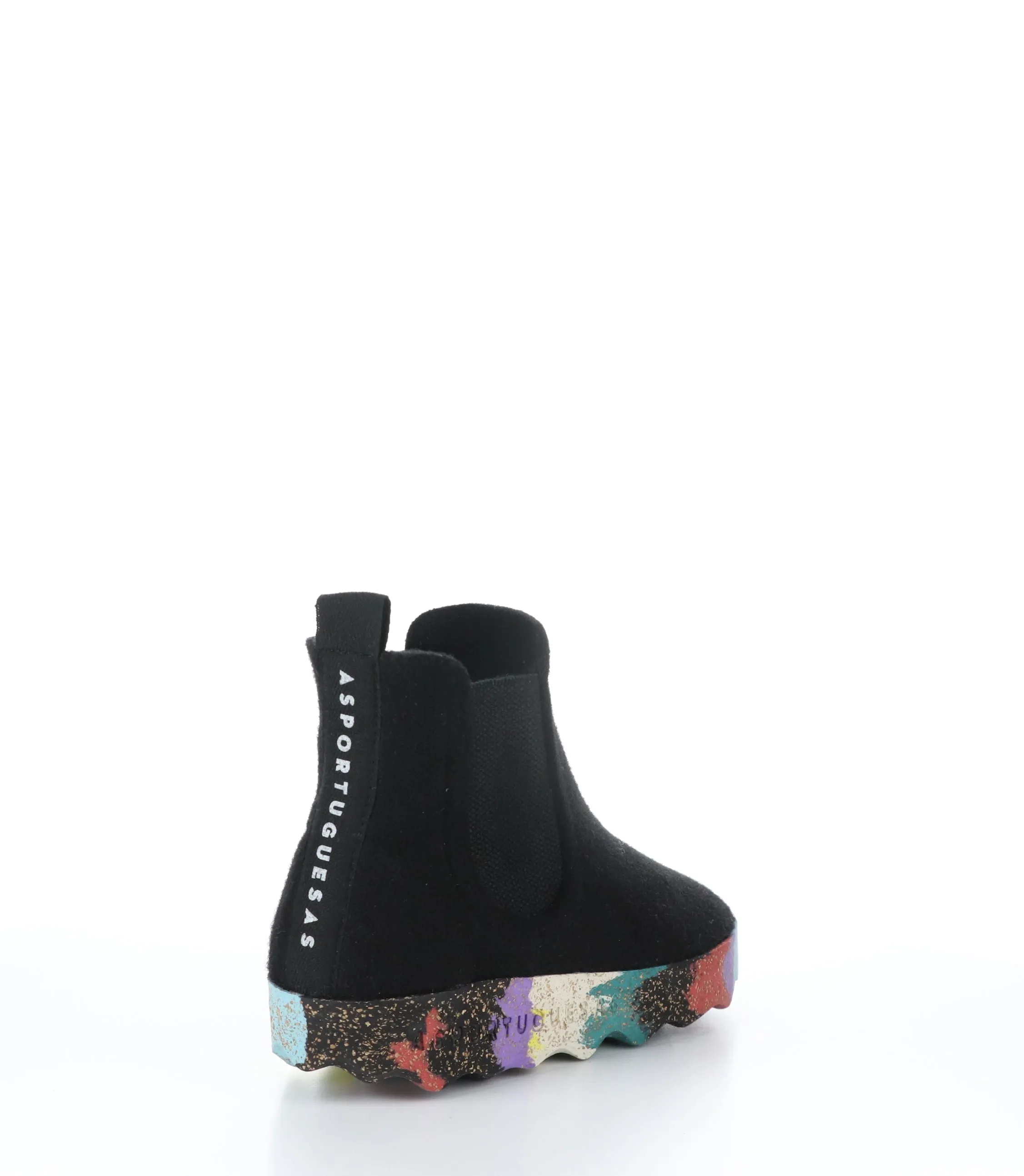 CAIA084ASP Black/Multi Round Toe Boots|CAIA084ASP Bottes �� Bout Rond in Noir