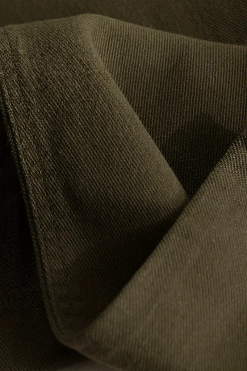 Camille Olive Plain Relaxed Fit Chinos
