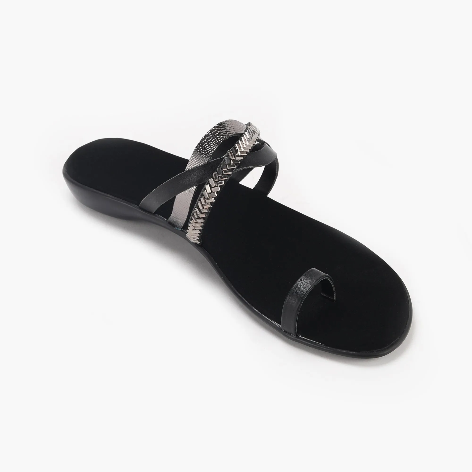 Criss Cross Open Toe Slides