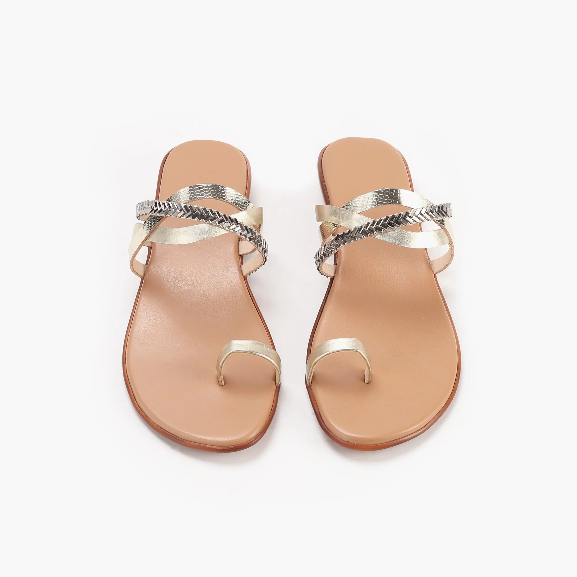 Criss Cross Open Toe Slides