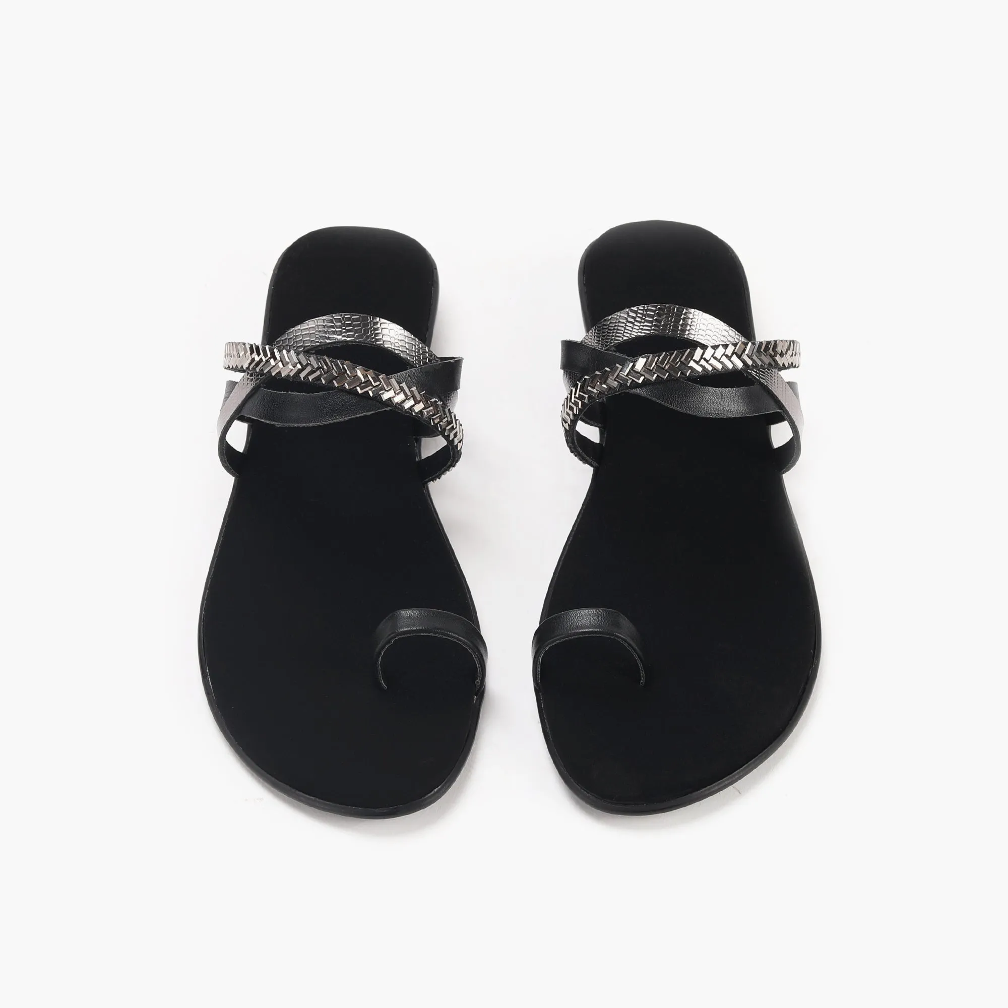 Criss Cross Open Toe Slides