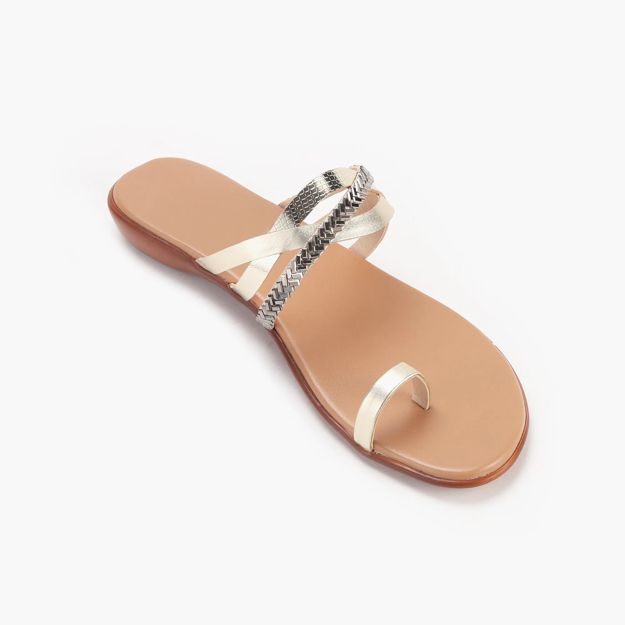 Criss Cross Open Toe Slides