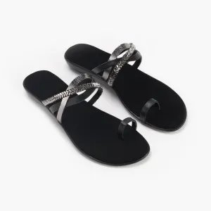 Criss Cross Open Toe Slides