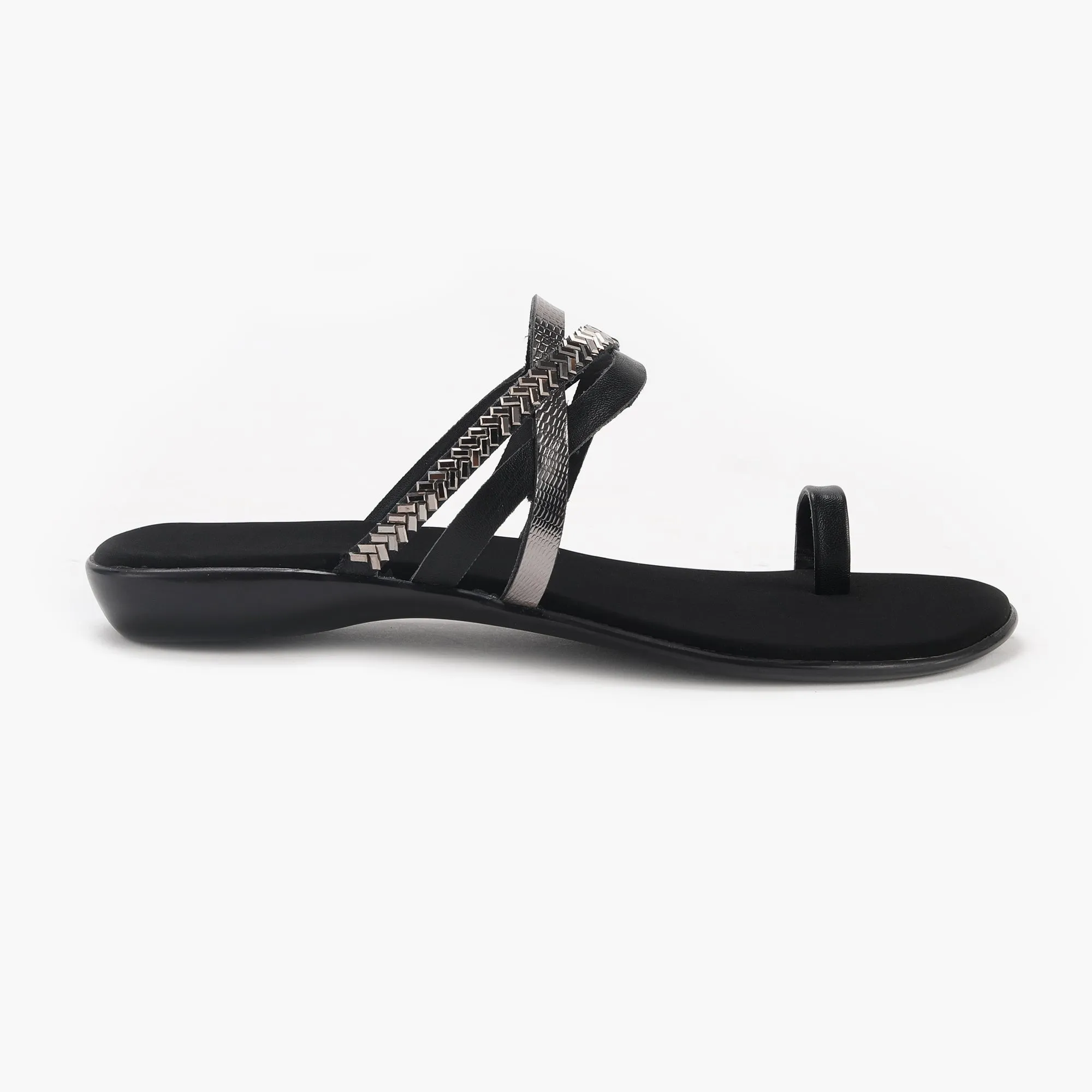Criss Cross Open Toe Slides