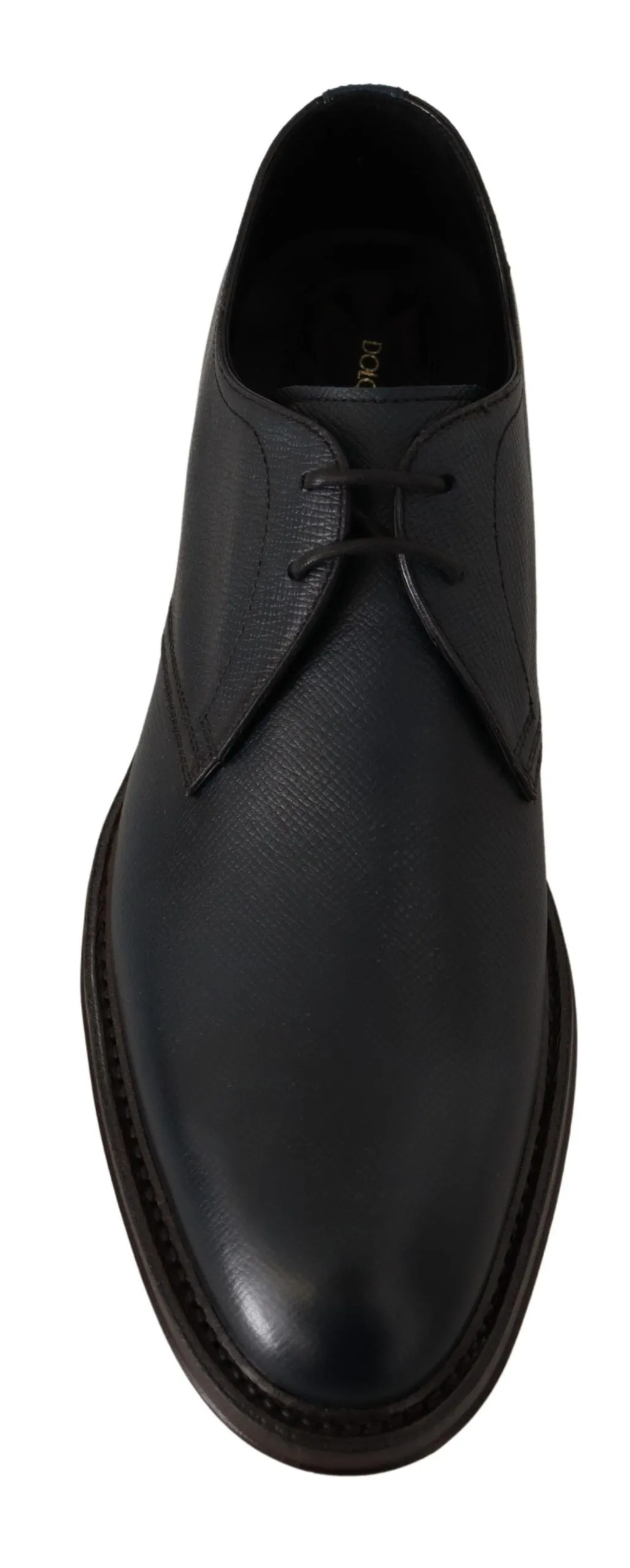 Dolce & Gabbana Blue Leather Derby Formal Shoes