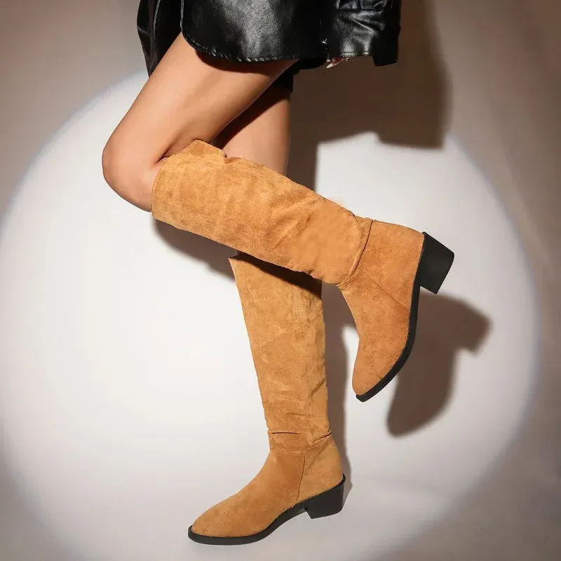 Fashionable Chic Elegant Stylish Comfortable Trendy Pointed Toe Knee High Boots