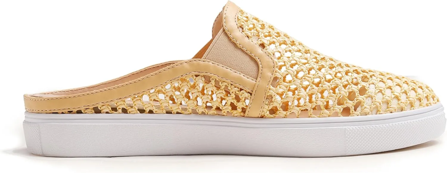 FEVERSOLE Women's Sport Mules Slip On Loafers Fashion Backless Sneakers