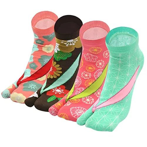 Flip Flop Tabi Socks Colorful - 5 Pairs