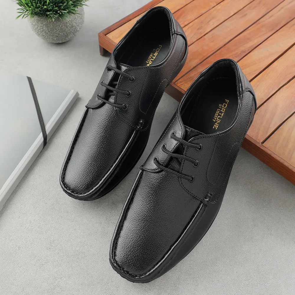 Fortune Black Lacing Formal Derby Shoes For Men HML-5E By Liberty