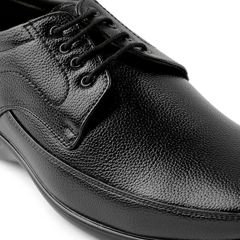 Fortune Black Lacing Formal Derby Shoes For Men HML-5E By Liberty