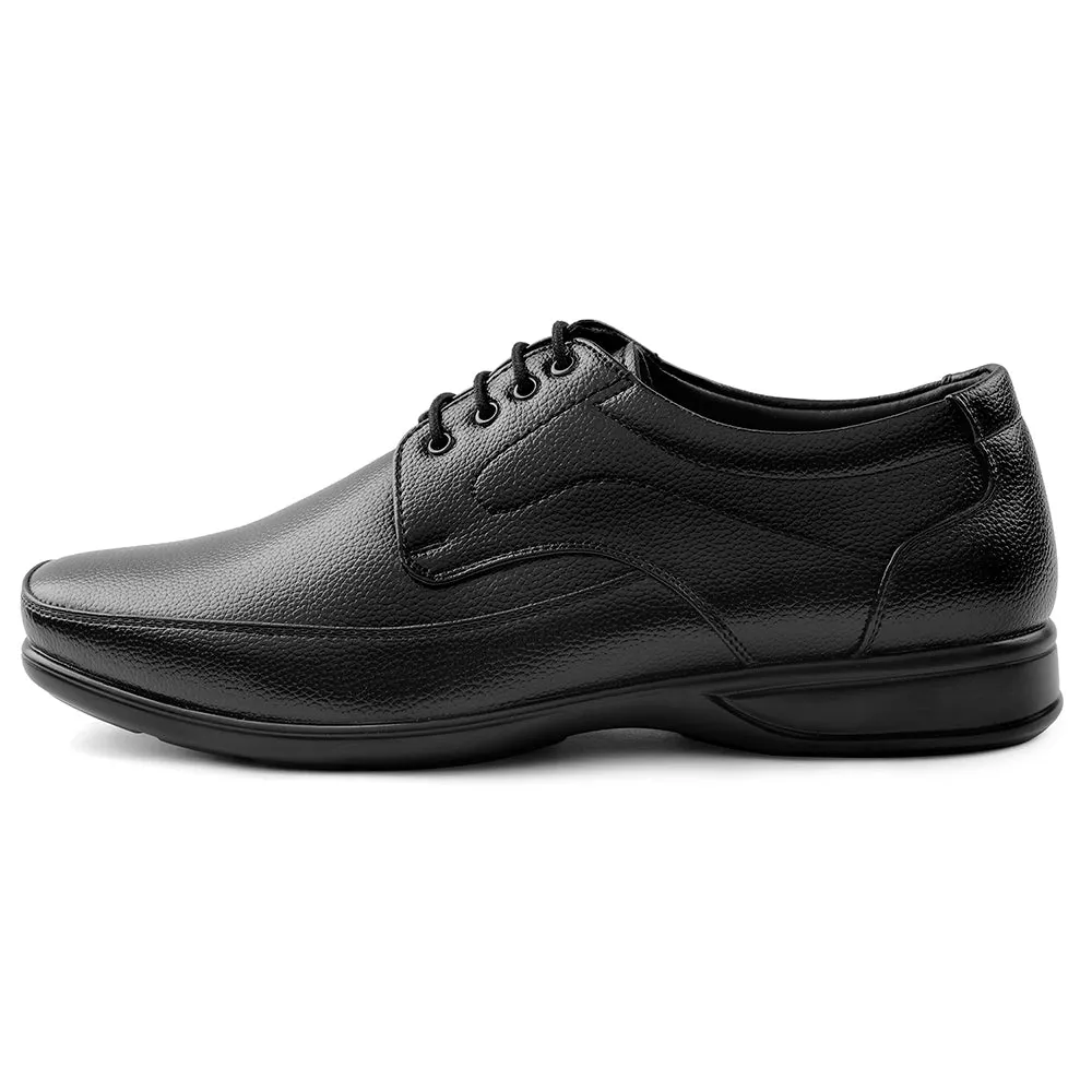 Fortune Black Lacing Formal Derby Shoes For Men HML-5E By Liberty