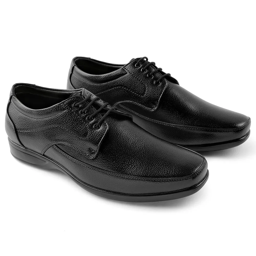 Fortune Black Lacing Formal Derby Shoes For Men HML-5E By Liberty
