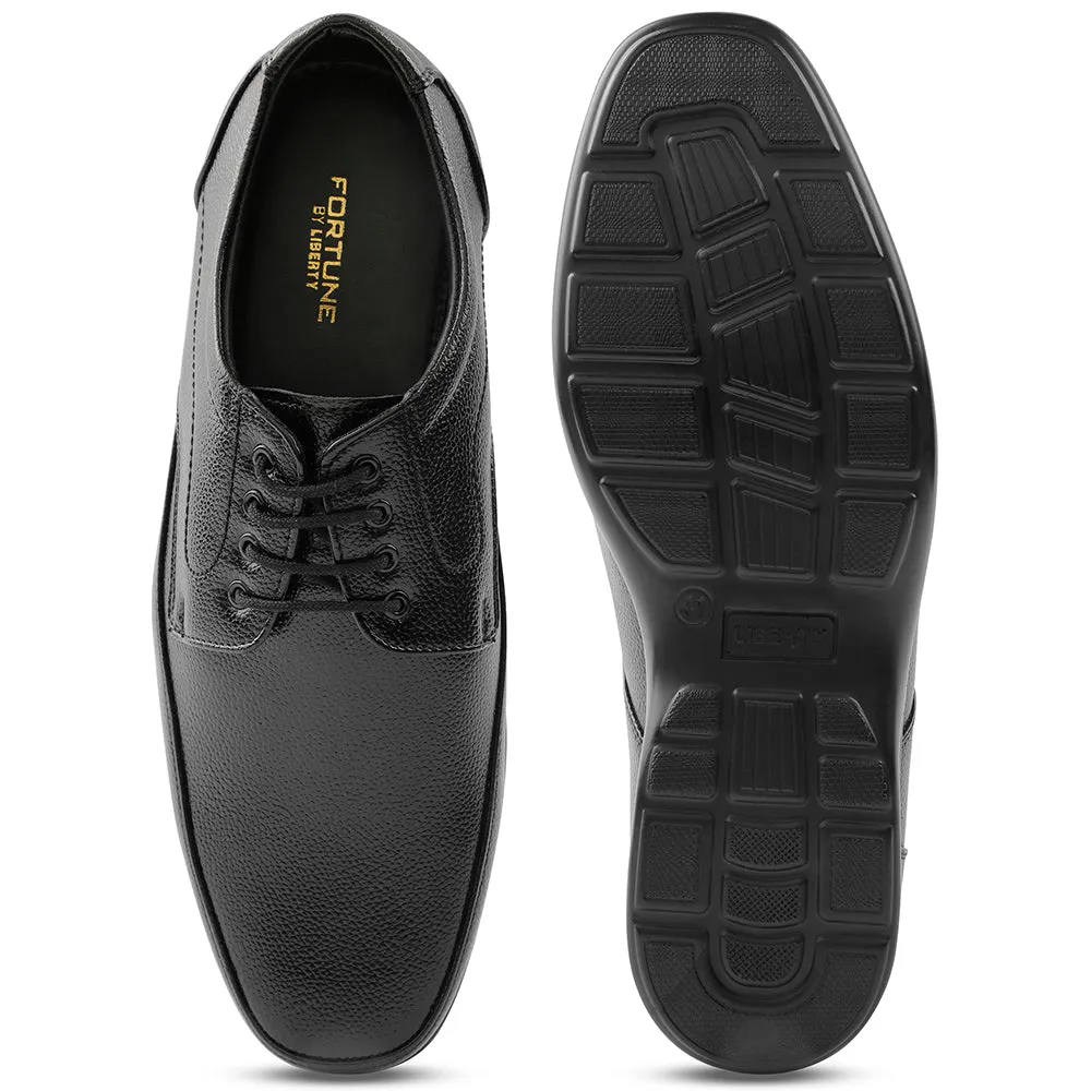 Fortune Black Lacing Formal Derby Shoes For Men HML-5E By Liberty