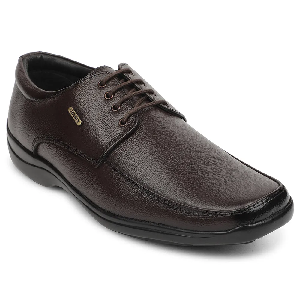 Fortune Brown Formal Lacing Derby Shoes For Men REL-1 By Liberty