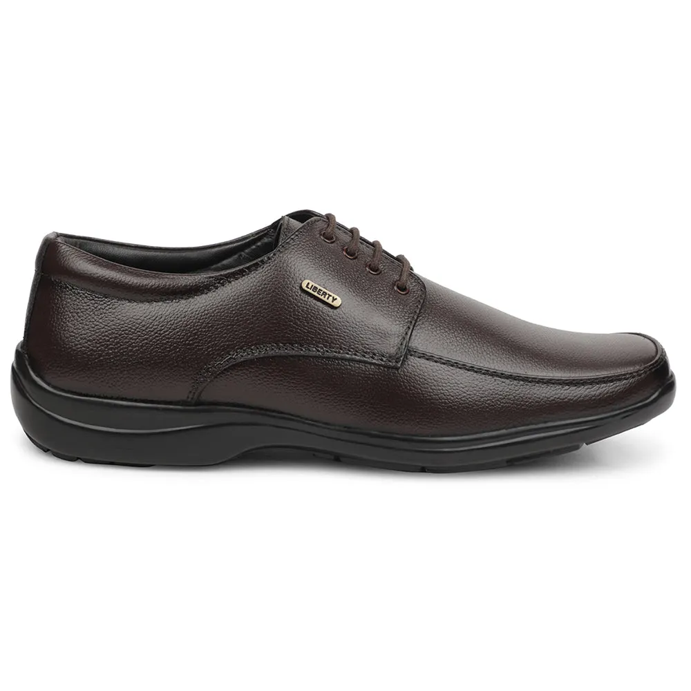 Fortune Brown Formal Lacing Derby Shoes For Men REL-1 By Liberty