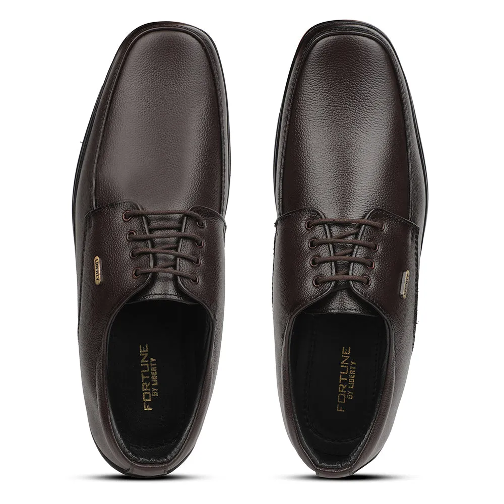 Fortune Brown Formal Lacing Derby Shoes For Men REL-1 By Liberty