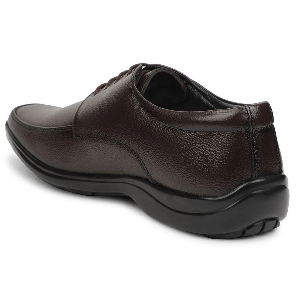 Fortune Brown Formal Lacing Derby Shoes For Men REL-1 By Liberty