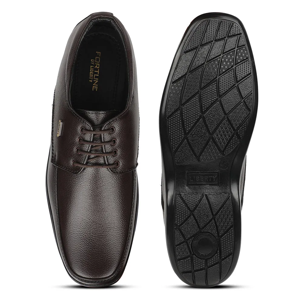 Fortune Brown Formal Lacing Derby Shoes For Men REL-1 By Liberty