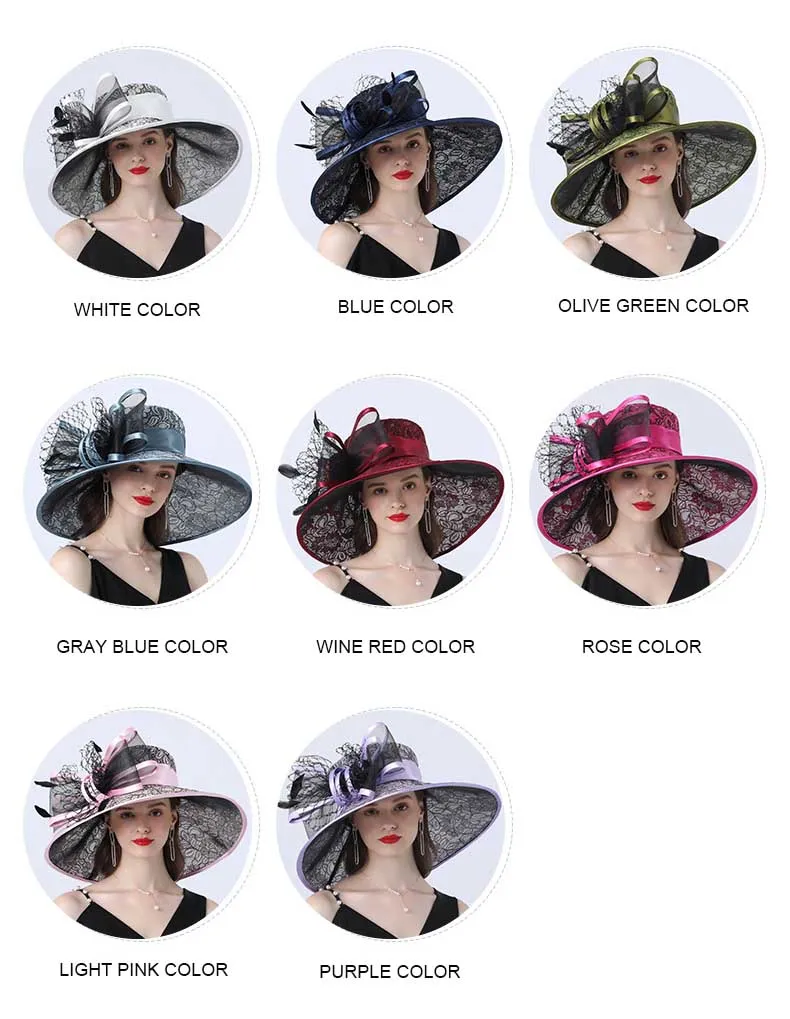 FS Daring Bow Embellished Wide Brim Hats (Multiple Colors)